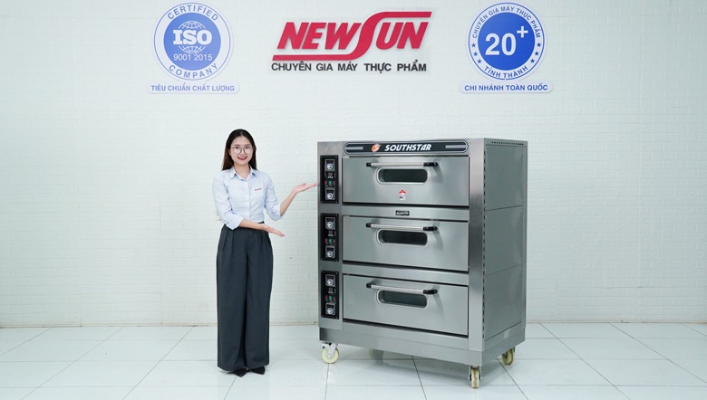 Thực tế lò nướng bánh ngọt dùng điện 3 tầng 6 khay Southstar