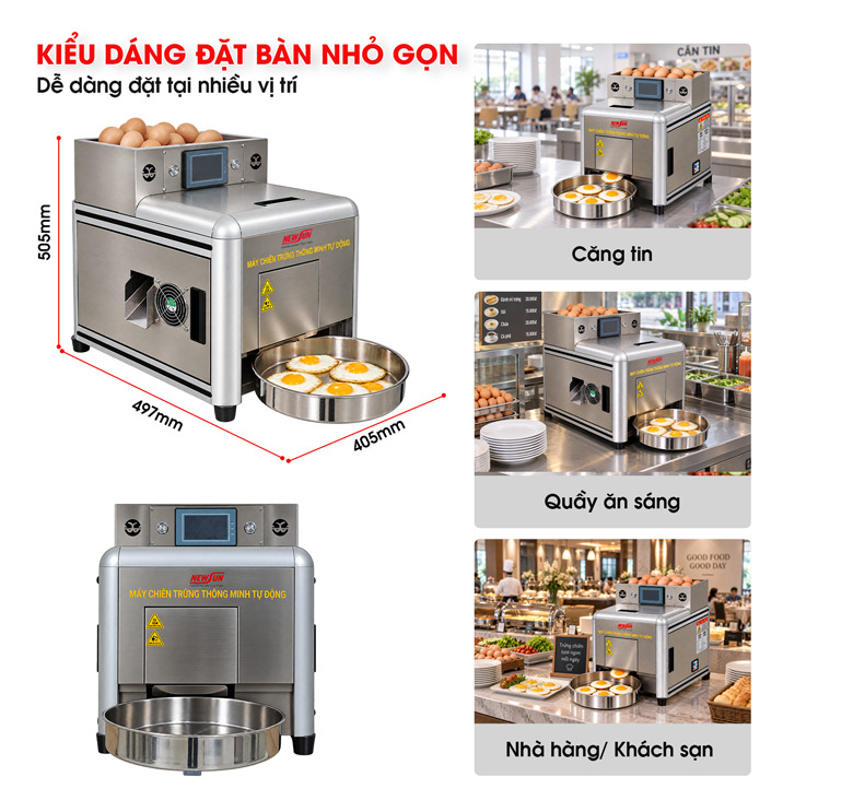Kiểu dáng vuông vắn, nhỏ gọn phù hợp đặt tại nhiều vị trí trong cơ sở sản xuất 