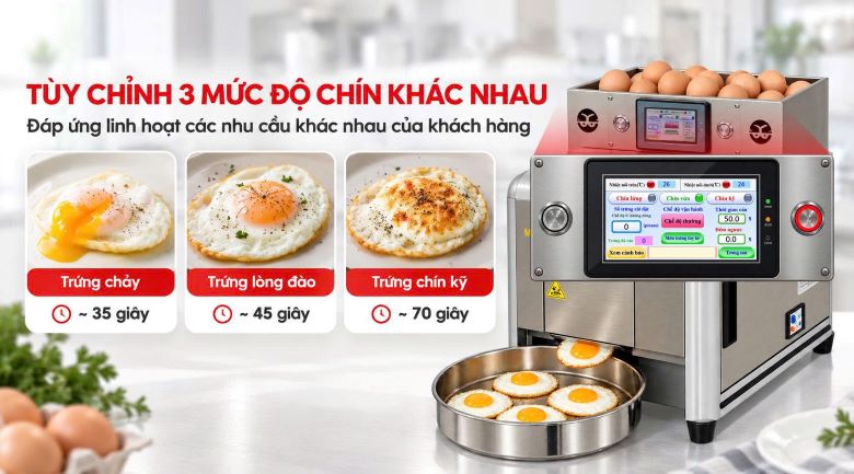Cài đặt 1 trong 3 mức độ trứng chín khác nhau