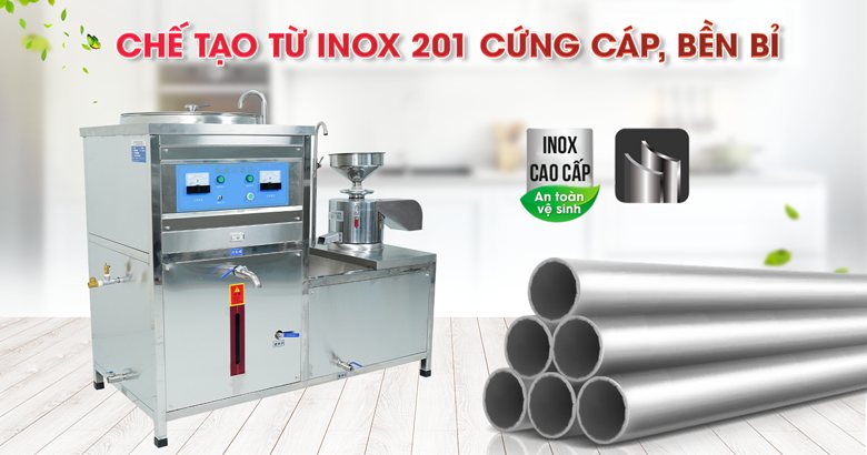 Sử dụng chất liệu inox 201 để chế tạo khung máy Sử dụng chất liệu inox 201 để chế tạo khung máy