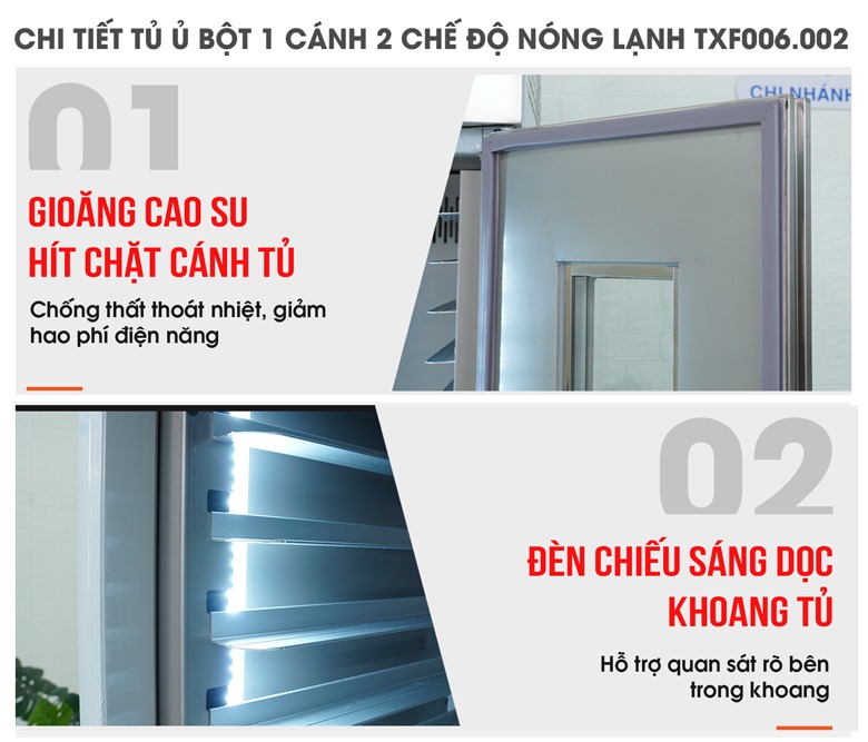 Chi tiết tủ ủ bột 1 cánh 2 chế độ nóng lạnh NEWSUN TXF006.002 Chi tiết tủ ủ bột 1 cánh 2 chế độ nóng lạnh NEWSUN TXF006.002