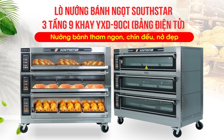 Lò nướng bánh Southstar điện tử 3 tầng 9 khay YXD-90CI (cao cấp)