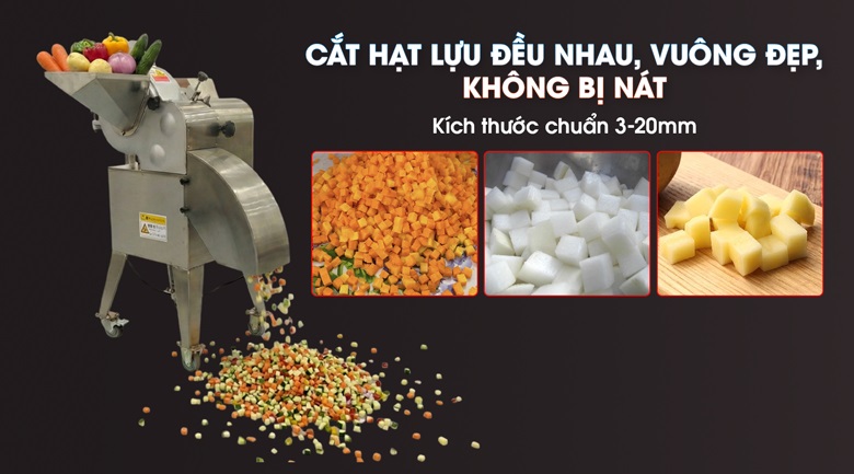 Cắt hạt lựu đều nhau, kích thước chuẩn