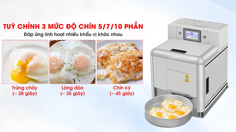 Cài đặt 1 trong 3 mức độ trứng chín khác nhau