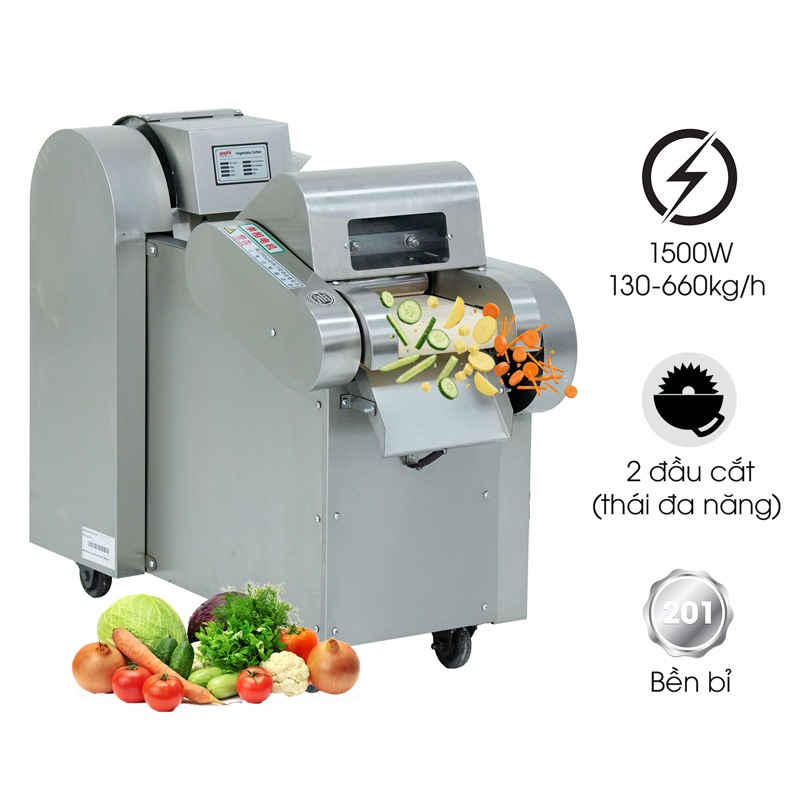 Máy thái rau củ quả QCT-660S (2 đầu cắt)