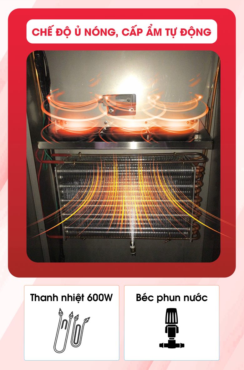 Chế độ ủ nóng và cấp ẩm tự động Chế độ ủ nóng và cấp ẩm tự động