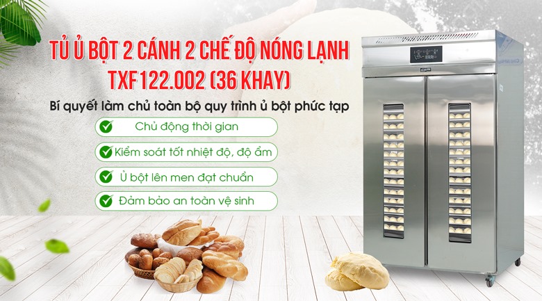 Tủ ủ bột mì 2 cánh 2 chế độ nóng lạnh TXF122.002 (36 khay) Tủ ủ bột mì 2 cánh 2 chế độ nóng lạnh TXF122.002 (36 khay)