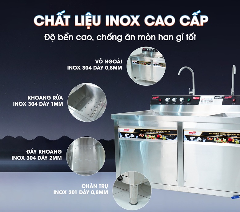 Chất liệu inox cao cấp, dày dặn và chống han gỉ tốt