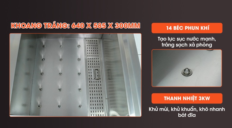 Khoang tráng tích hợp hệ thống sục khí mạnh mẽ và thanh gia nhiệt nước Khoang tráng tích hợp hệ thống sục khí mạnh mẽ và thanh gia nhiệt nước