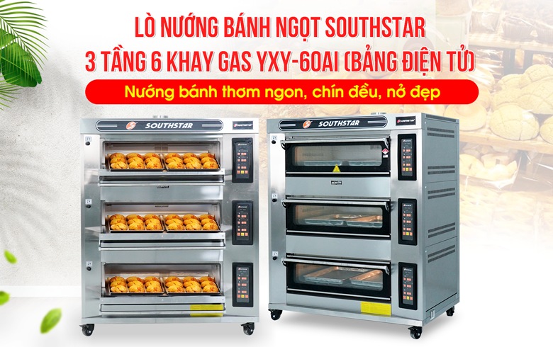 Lò nướng bánh Southstar gas 3 tầng 6 khay YXY-60AI (cao cấp)