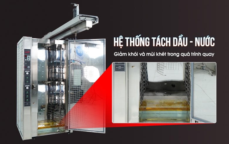 Đáy lò tách dầu – nước, giảm khói và mùi khét