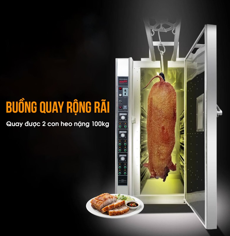 Buồng quay lớn – Quay cùng lúc 2 con heo nguyên con