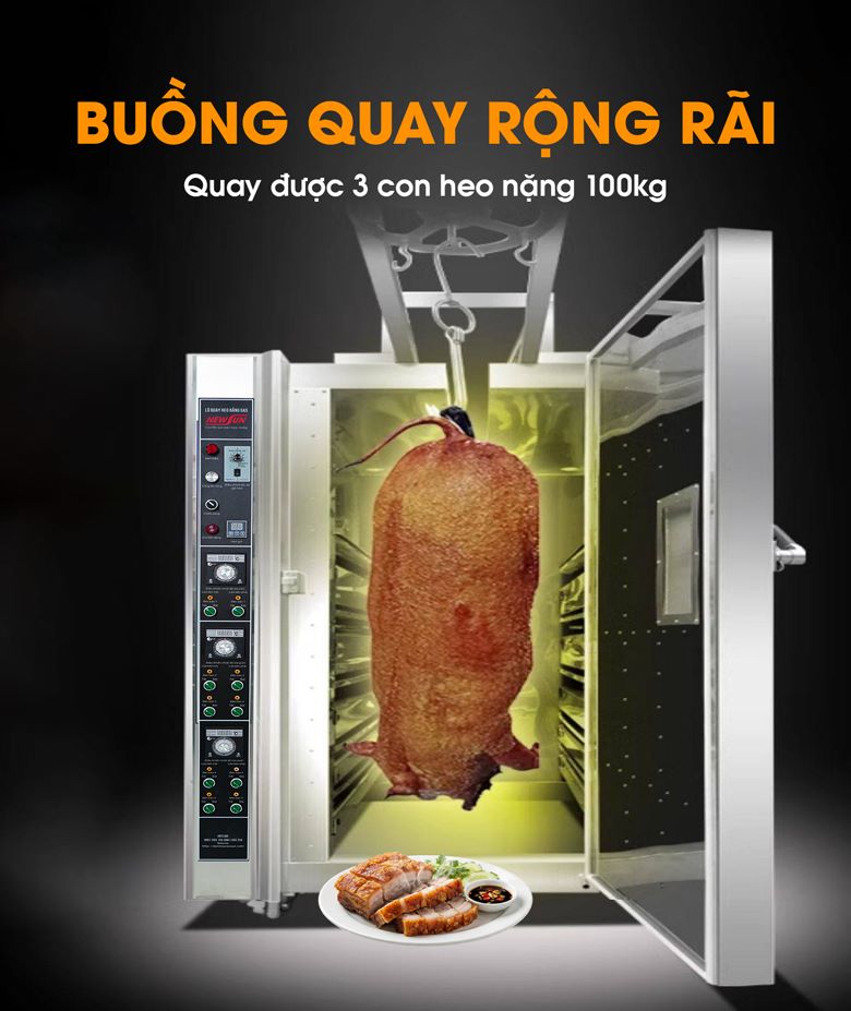 Buồng quay heo lớn, quay được cùng lúc 3-6 con heo