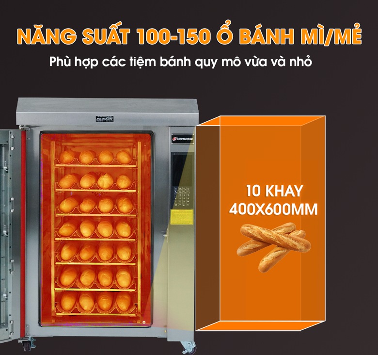 Năng suất khoảng 100-150 ổ bánh mì/mẻ Năng suất khoảng 100-150 ổ bánh mì/mẻ