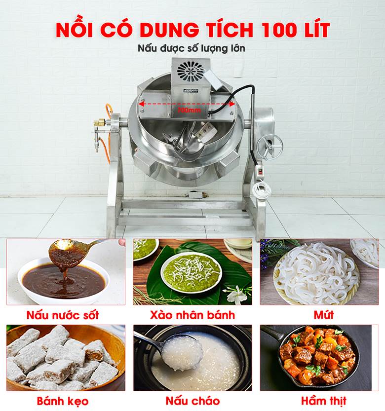 Dung tích lớn, nấu được số lượng lớn