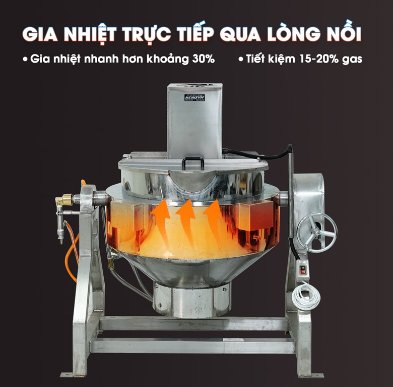 Gia nhiệt trực tiếp qua thành trong của nồi – Truyền nhiệt đều, tiết kiệm gas