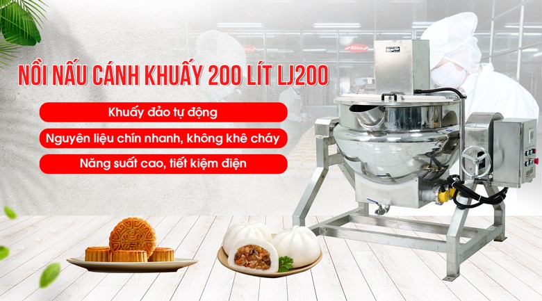 Nồi nấu cánh khuấy 200 lít LJ200 dùng điện