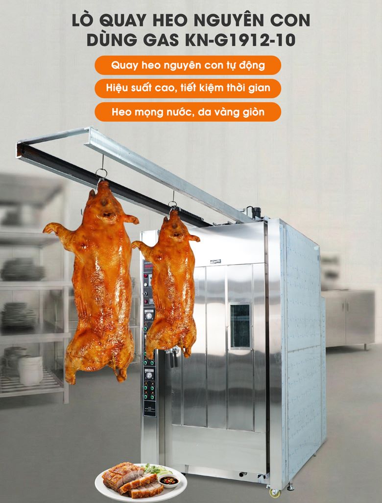 Lò quay heo nguyên con dùng gas KN-G1912-10