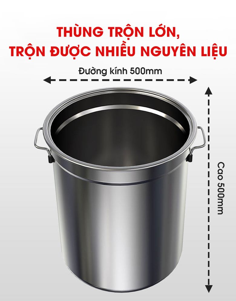 Thùng trộn dung tích 98 lít – Phù hợp sản xuất quy mô vừa