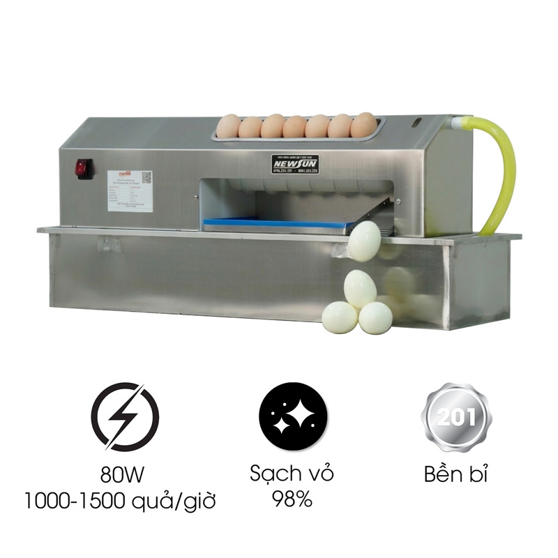 Máy lột vỏ trứng gà bán tự động NS-MLVTG-100