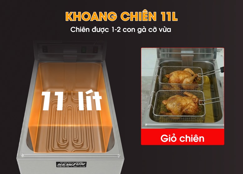 Khoang chiên dung tích 11L – Chiên được nhiều thực phẩm