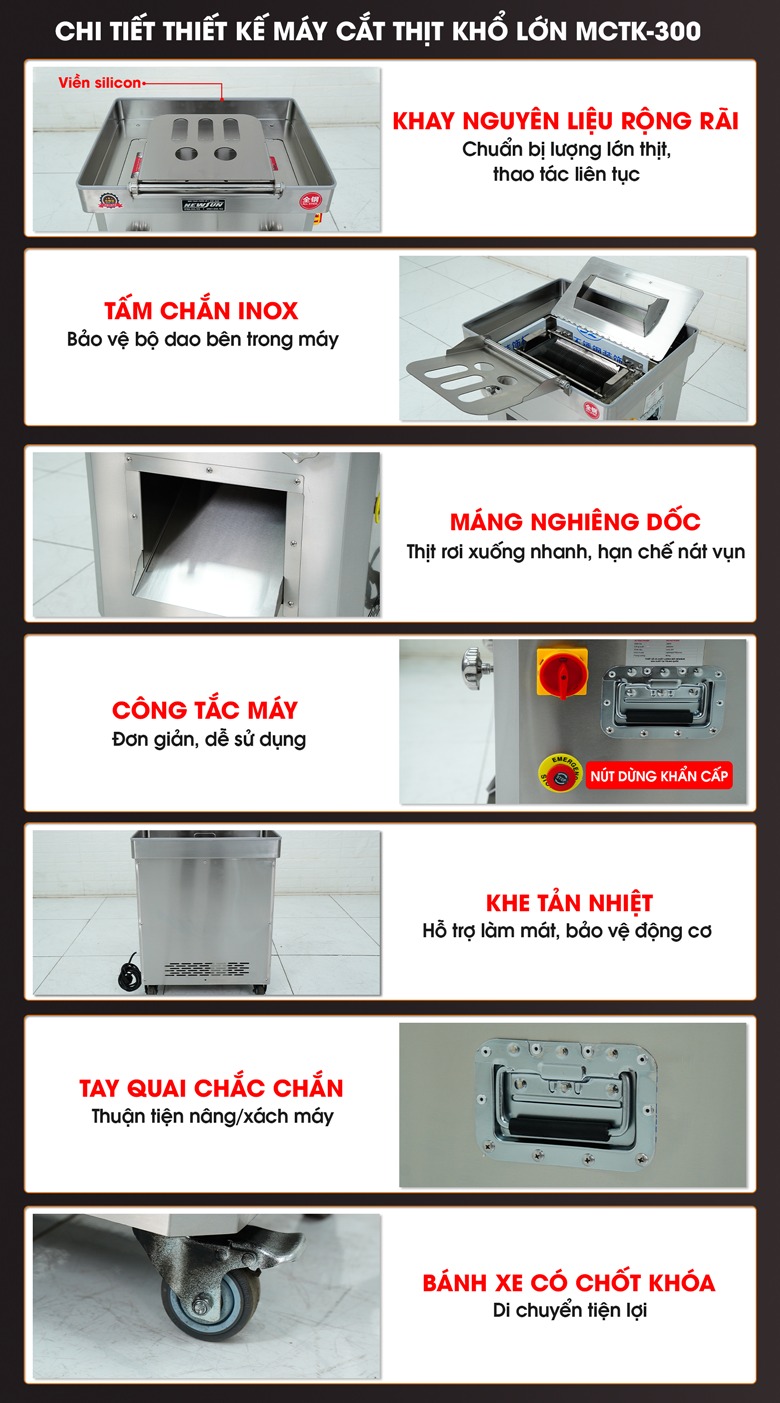 Các chi tiết máy cắt thịt tươi sống khổ lớn NS-MCTK300 Các chi tiết máy cắt thịt tươi sống khổ lớn NS-MCTK300