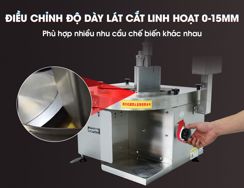 Điều chỉnh độ dày lát cắt linh hoạt mà không cần thay dao