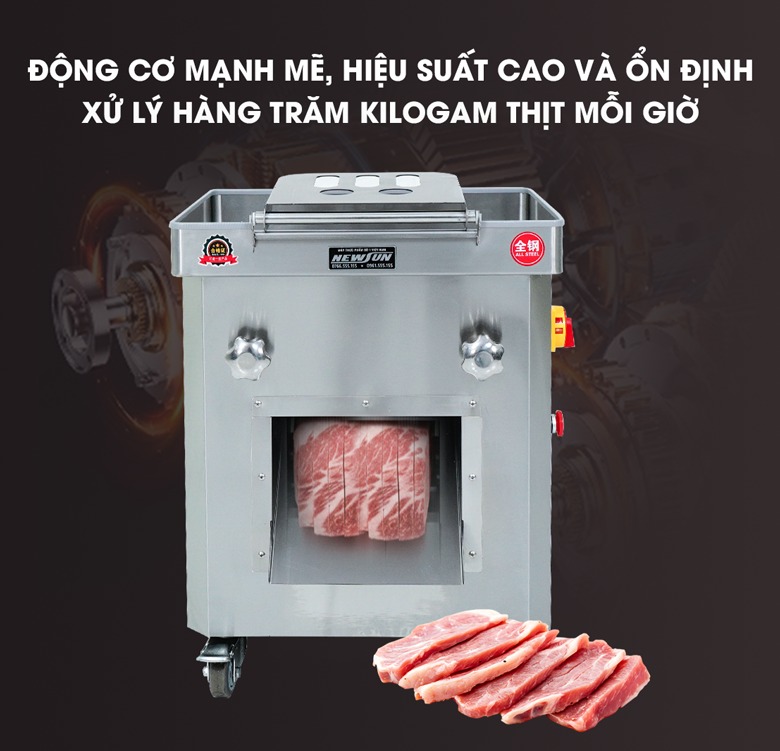 Động cơ mạnh mẽ 2500W, xử lý hàng trăm kilogam thịt mỗi giờ Động cơ mạnh mẽ 2500W, xử lý hàng trăm kilogam thịt mỗi giờ
