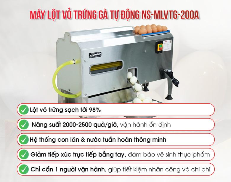 Lợi ích khi sử dụng máy lột trứng gà NS-MLVTG-200