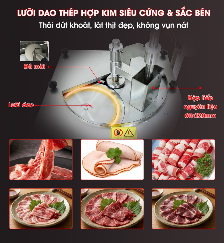 Lưỡi dao sắc bén, lát cắt đẹp, không nát vụn