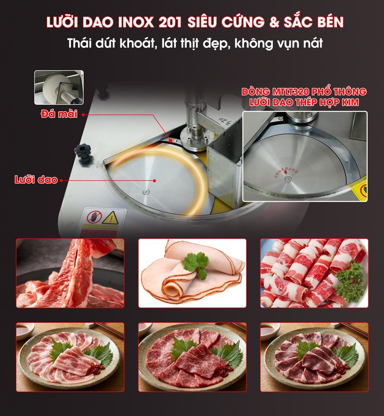 Lưỡi dao sắc bén, lát cắt đẹp, không nát vụn Lưỡi dao sắc bén, lát cắt đẹp, không nát vụn
