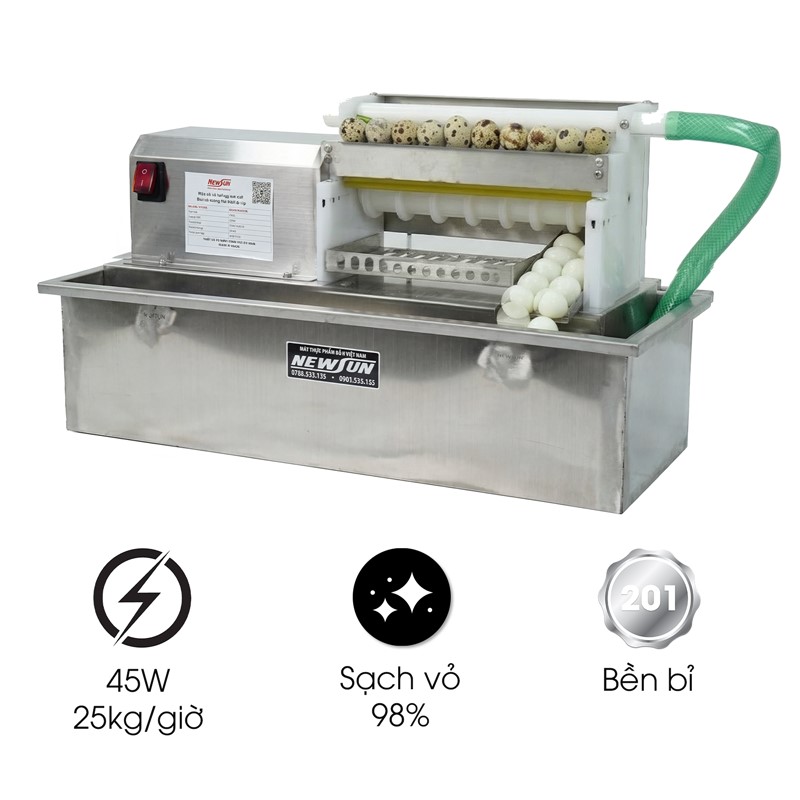 Máy lột vỏ trứng cút bán tự động MLVTC-50