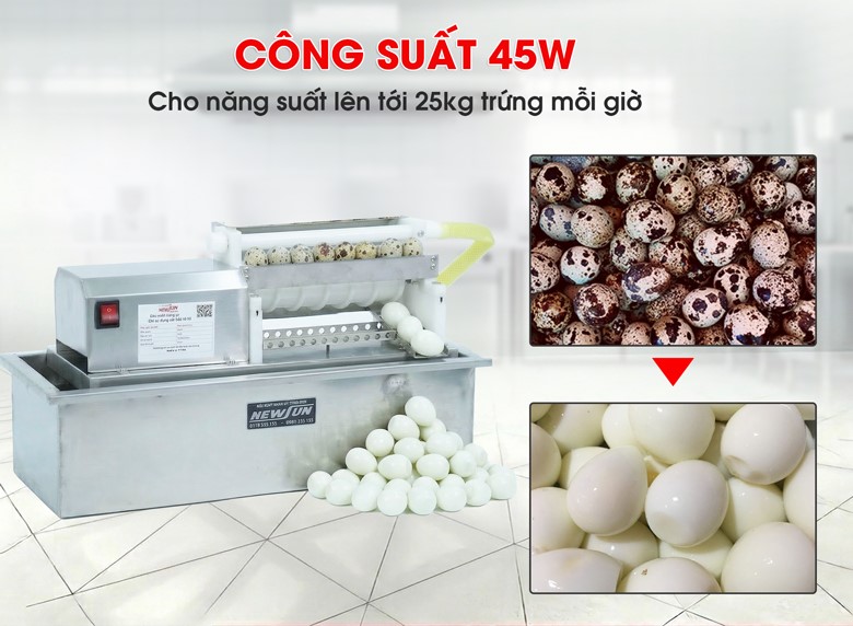 Năng suất ổn định, xử lý tới 25kg trứng mỗi giờ