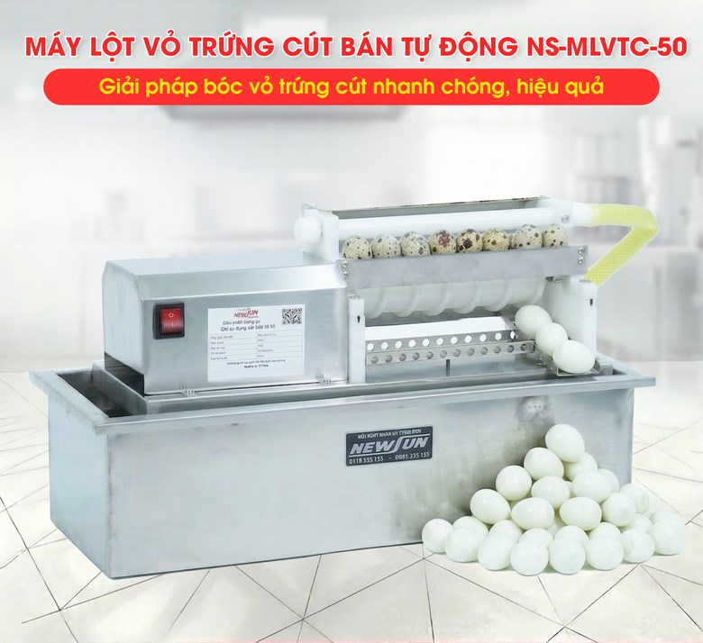 Máy lột vỏ trứng cút bán tự động MLVTC-50
