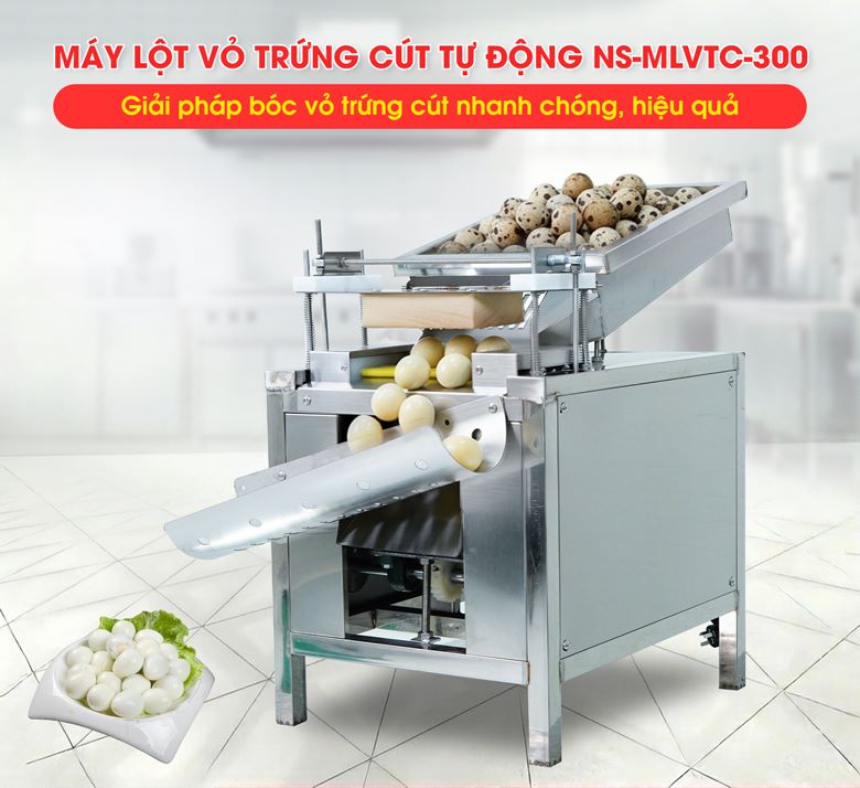 Máy lột vỏ trứng cút tự động MLVTC-300  