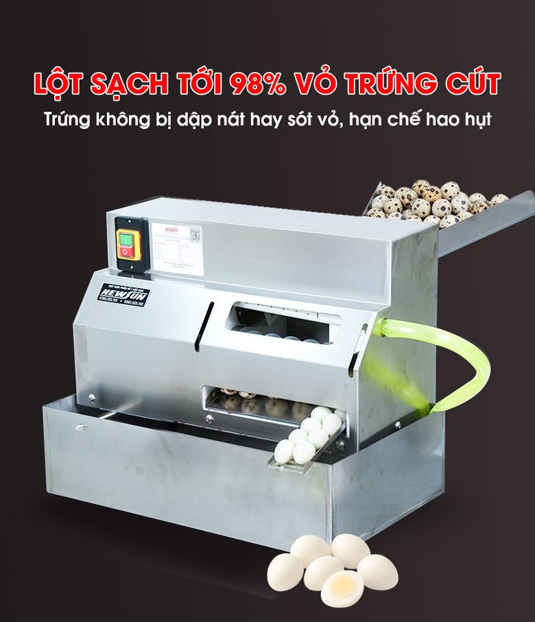 Tỷ lệ bóc sạch khoảng 98%, hạn chế dập nát