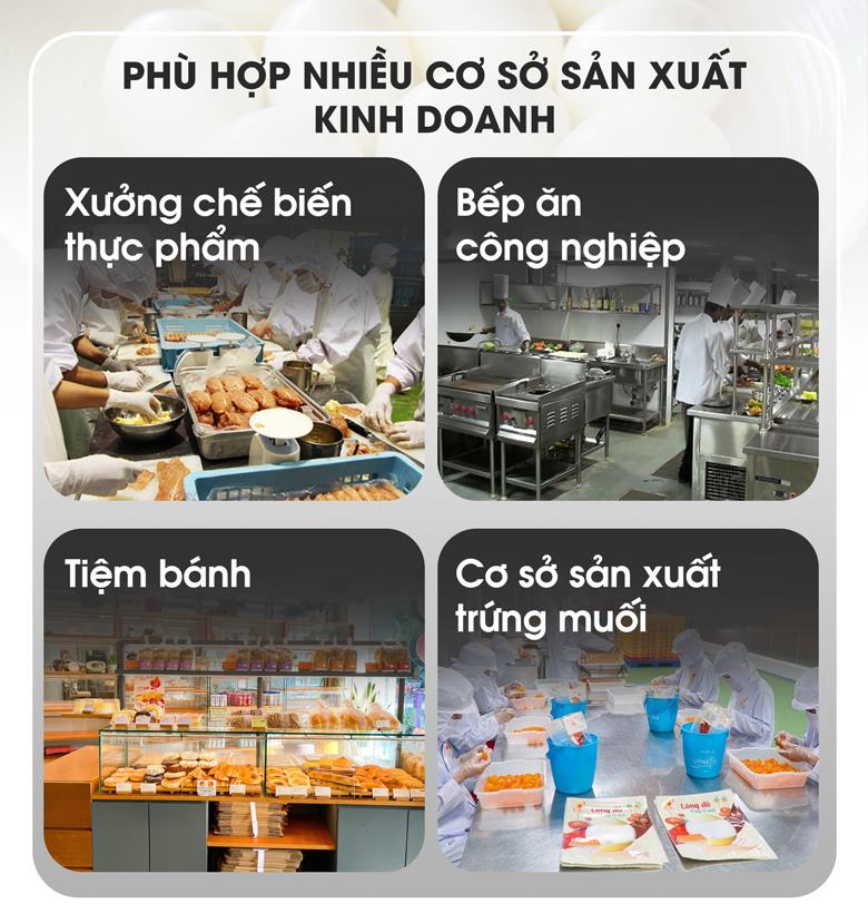 Phù hợp với nhiều cơ sở sản xuất kinh doanh