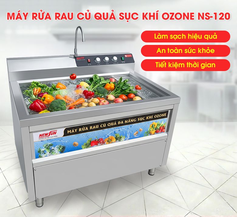 Máy rửa rau củ quả sục khí ozone NS-120
