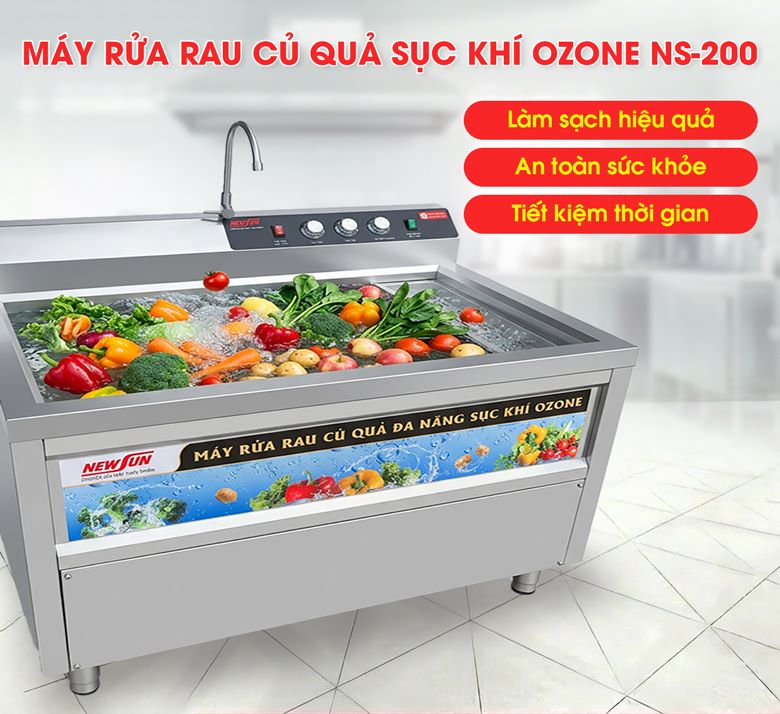 Máy rửa rau củ quả sục khí ozone NS-200