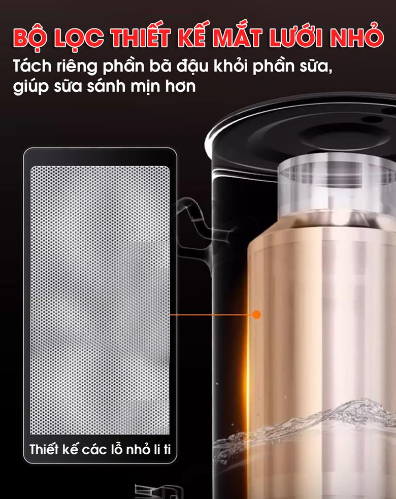 Trang bị giỏ lọc mắt nhỏ giúp lọc sạch bã