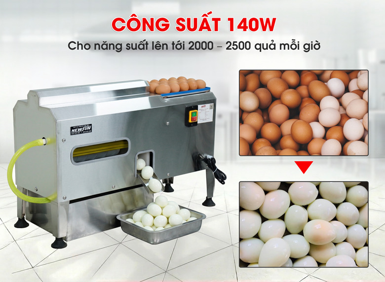 Thiết bị có công suất cao cho năng suất lên đến 2000-2500 quả mỗi giờ 