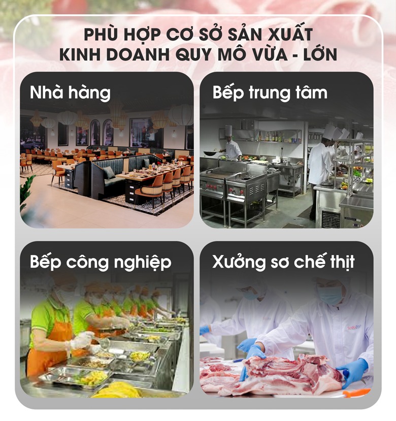 Máy cắt thịt tươi sống NS-MCTK300 phù hợp với các cơ sở sản xuất kinh doanh quy mô vừa – lớn Máy cắt thịt tươi sống NS-MCTK300 phù hợp với các cơ sở sản xuất kinh doanh quy mô vừa – lớn