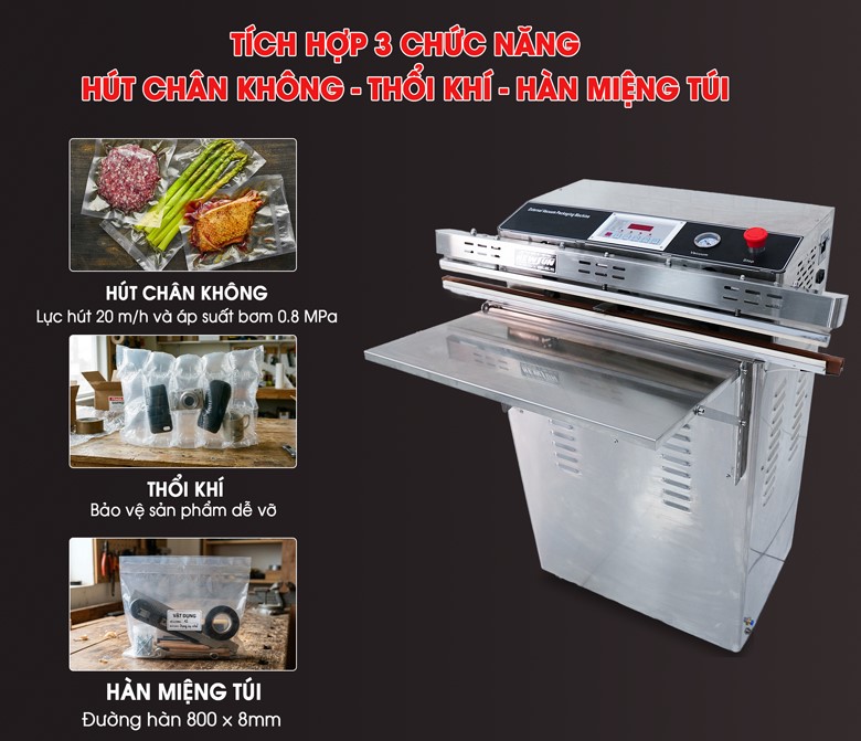 Thiết kế 3 trong 1: Hút - Thổi - Hàn 