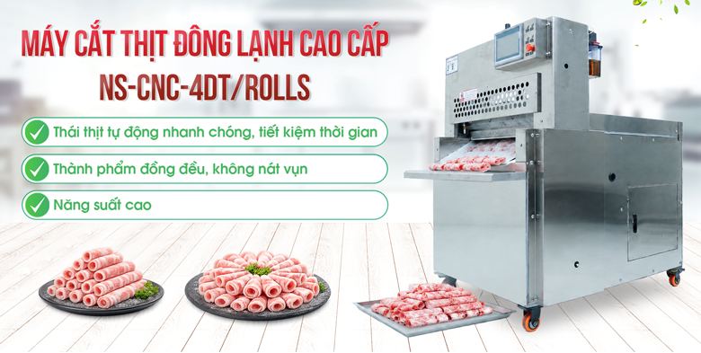 Máy cắt thịt đông lạnh cao cấp CNC-4DT/ROLLS