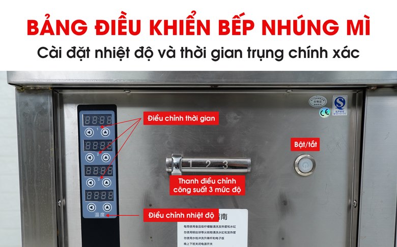 Bảng điều khiển của bếp nhúng gồm