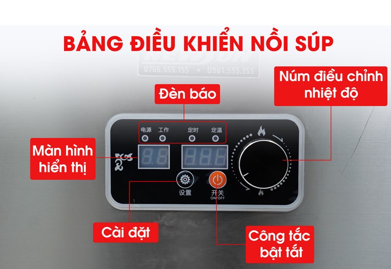Bảng điều khiển hoạt động độc lập với bếp trụng