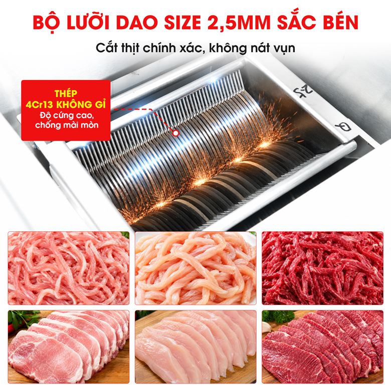 2 bộ dao sắc bén cho thành phẩm đồng đều 