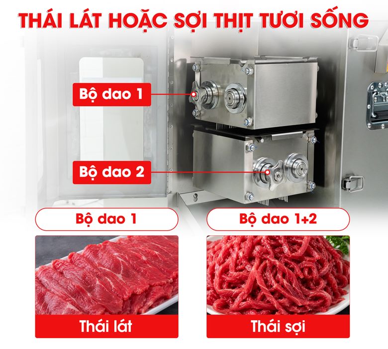 Đáp ứng cả nhu cầu thái lát và thái sợi 
