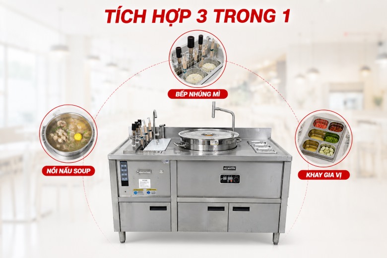 Thiết kế tích hợp 3 trong 1, tối ưu quy trình chế biến