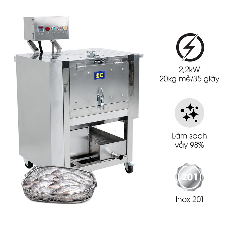 Máy đánh vảy cá MDVC-500N (lồng ngang)